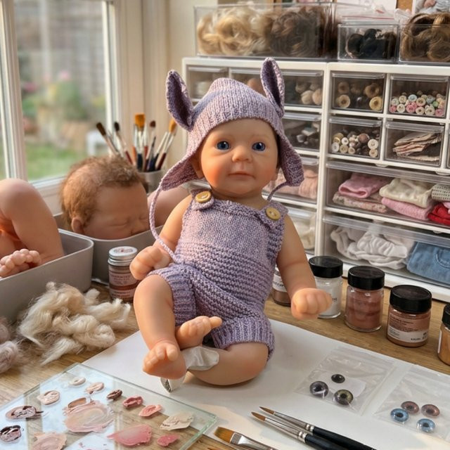 Aizwa1 Reborn-Babypuppe Mädchen, Silikon, Lila - Bild 1