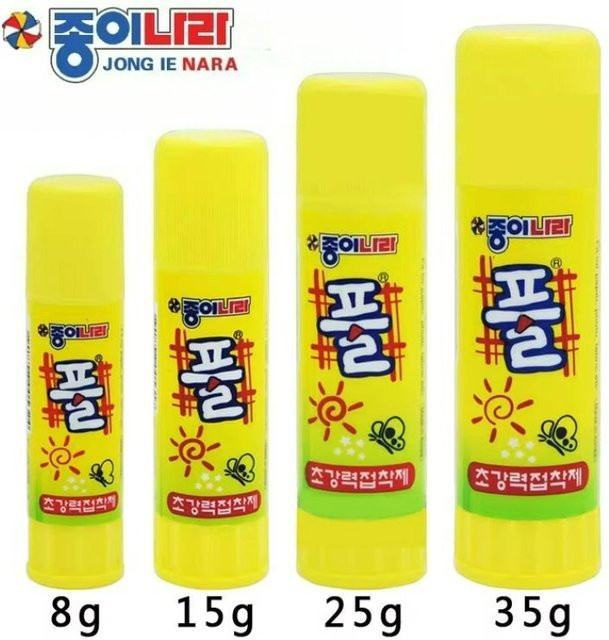 Korea PAPER WORLD Starker Festkleber zum Basteln von Karten und zum Einfügen von Papieren, Gelb, ungiftig und mit natürlichen Inhaltsstoffen - Bild 1