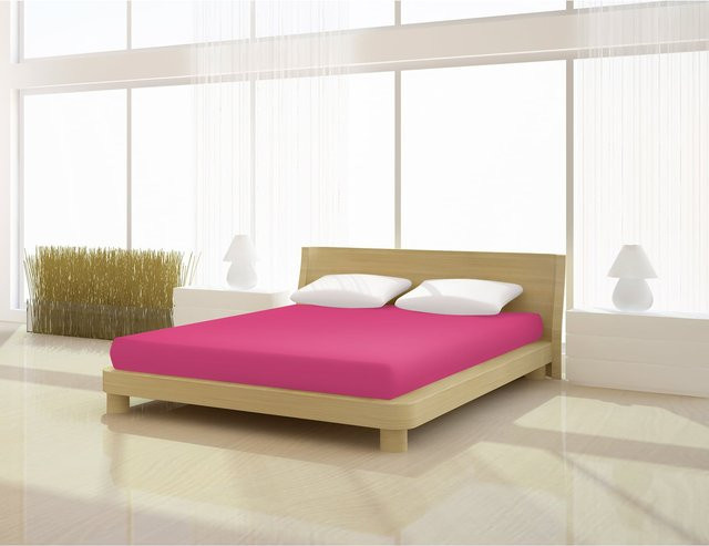 Mr. Sandman Spannbetttuch Classic in Pink mit Elastan, B/T: 140 x 200 cm bis 160 x 220 cm - Bild 1