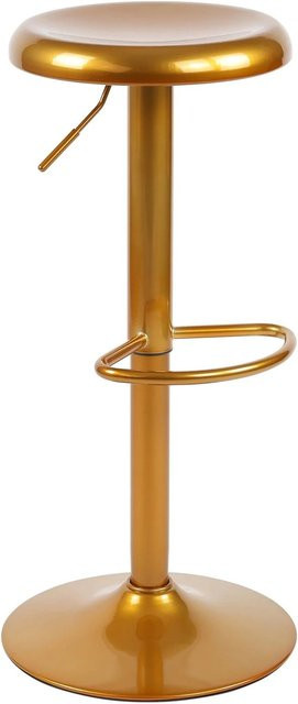 CLP Barhocker Williston Thekenhocker in Gold mit Höhenverstellung, Drehfunktion und Fußstütze - Bild 1
