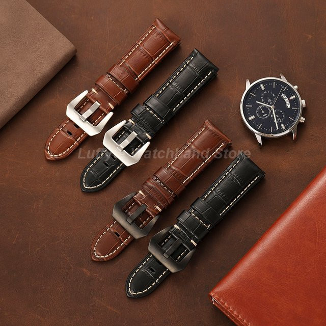 luffyte Uhrenarmband Kalbsleder, Schwarz, Herren - Bild 1