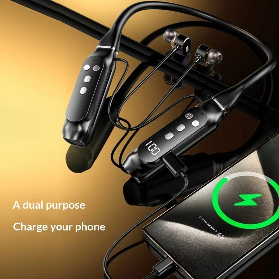 WAKAILONG Kabellose In-Ear Nackenbügel-Kopfhörer in Schwarz mit verlustfreiem Audio und hoher Klangqualität - Bild 2