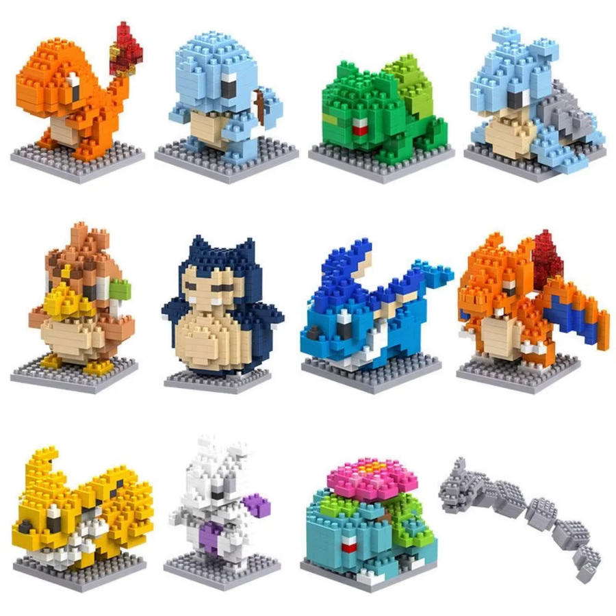 Potdemiel Pokémon Gengar Charmander Snorlax Squirtle Bulbasaur Partikel-Bausteine, Desktop-Ornament - Bild 4