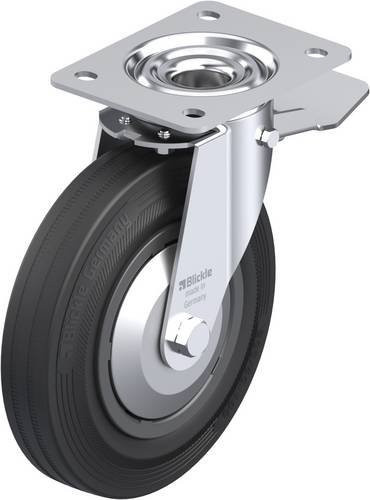 Blickle Lenkrolle LE-VPP 200R-ST-FA mit Feststeller in Schwarz-Grau, Rad-Durchmesser: 20 cm, Tragfähigkeit: 205 kg - Bild 1