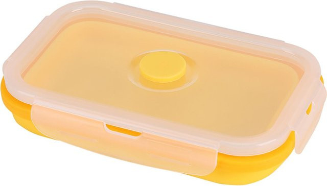 DIYelecs Faltbare Lunchbox Schüssel aus Silikon in Gelb, 500 ml, BPA-frei und stapelbar - Bild 1