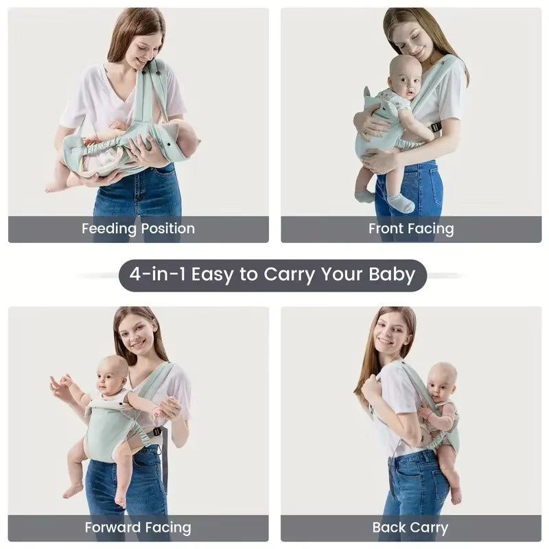 Multifunktionale Babytrage in Pink für Vorder- und Rückentragen mit doppelten Schultergurten - Bild 2