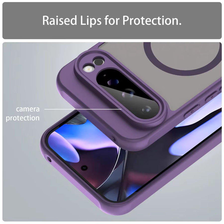 Business Armor Stoßfeste Handyhülle mit Magnetfunktion für Google Pixel 10, Pixel 9 Pro XL und Pixel 9A in Schwarz oder Lila, mattes Design - Bild 3