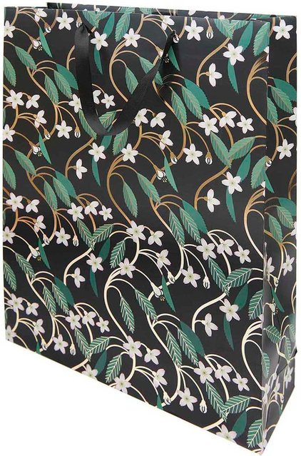 Rico Design Paper Poetry Geschenktüte Kirschblütenranken, Schwarz, B: 33 cm, H: 45 cm, T: 10 cm - Bild 1