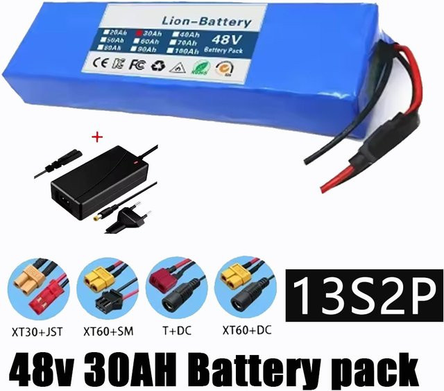 13S2P 48V Lithium-Ionen-Akku mit BMS in Blau für kompatible Geräte - Bild 1
