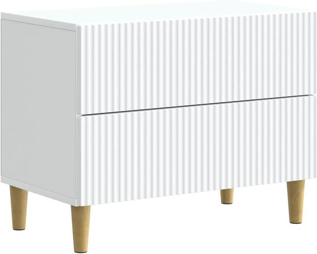 vidaXL Nachttisch mit Schubladen in Weiß im Vintage-Design aus Holzwerkstoff, B: 62 cm, T: 34,5 cm, H: 48 cm - Bild 1