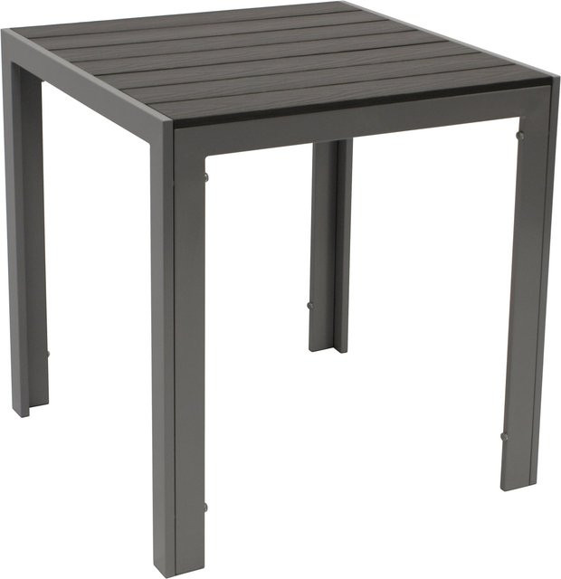 DEGAMO Tisch SORANO aus Aluminium und Kunstholz in Grau und Silber, B/T/H: 70 x 70 x 70 cm - Bild 1