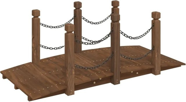DELUKE Holzbrücke ROBBI aus Fichtenholz mit Kettengeländer in Braun, B/T/H: 150 x 67 x 56 cm - Bild 1