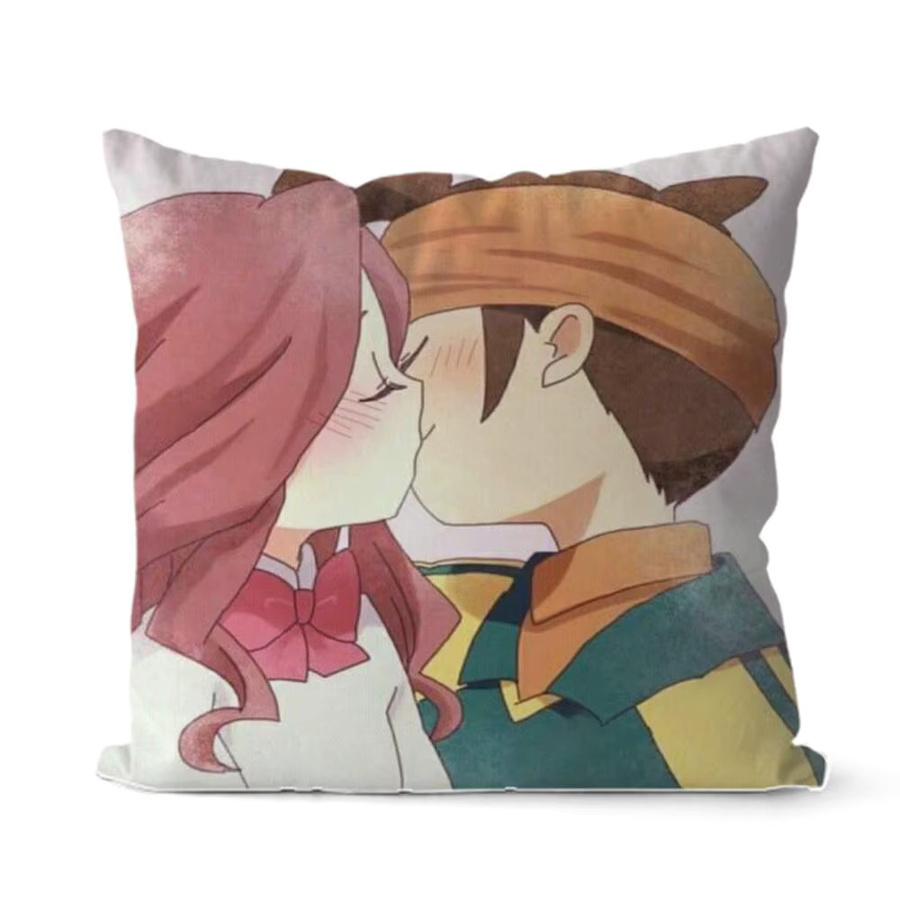 I-Inazuma E-Eleven Anime Kissenbezug aus weichem Plüschstoff, quadratisch, schwarz und mehrfarbig, Breite: 30,0 cm - Bild 3