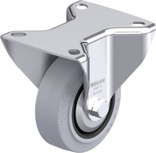 Blickle Stahlblech-Bockrolle B-POEV 80XR-SG-FA in Schwarz-Grau mit 80 mm Rad-Durchmesser und 140 kg Tragfähigkeit - Bild 1