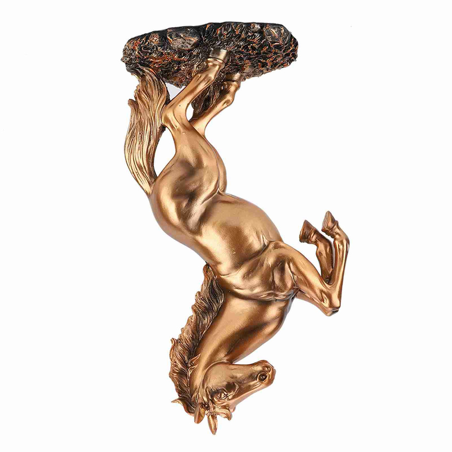 Pferde-Skulptur im europäischen Stil von mfySpace, weißes Dekorationsornament aus Harz für Schreibtisch und Tischdekoration, Höhe: 18,0 cm - Bild 2