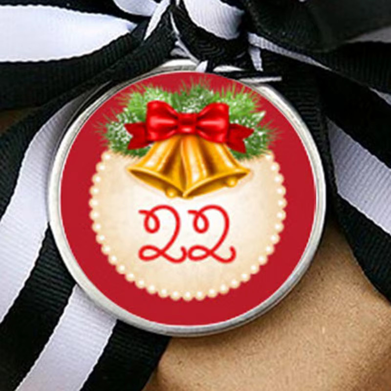 Selbstklebende Adventskalender Aufkleber mit Zahlen und Frohe Weihnachten Motiven, bunte Geschenketiketten aus Papier, Multicolor - Bild 2