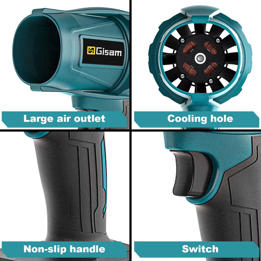 GΣ Bürstenloser elektrischer Turbogebläse Laubbläser und Staubbläser für Makita LXT 18 V Akku - Bild 3