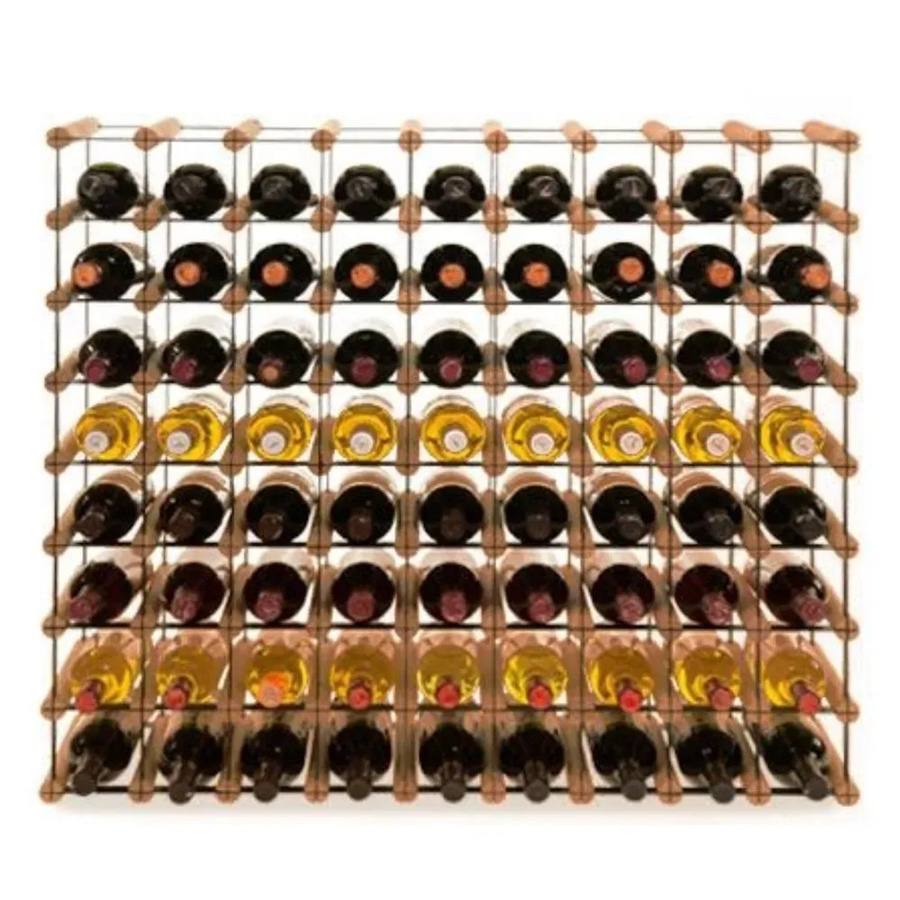PROREGAL Modulares Weinregal Vinotega Mod Metal aus massivem Kiefernholz, Braun geölt, H x B x T: 82,5 x 92,5 x 24,5 cm - Bild 2