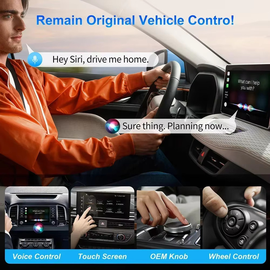 WDSZKMYF Android 14 Wireless CarPlay und Android Auto Adapter mit TV-Box Funktion für YouTube und Netflix in Schwarz - Bild 5