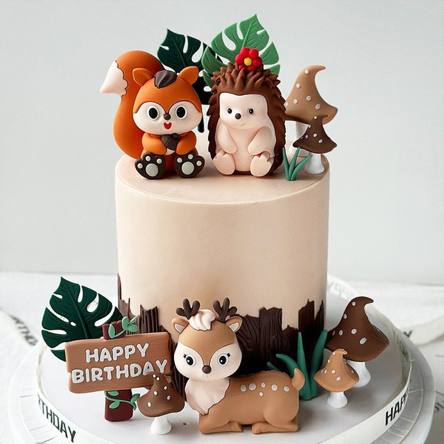 WEIGAO Wald Tier Kuchen Topper, Dschungel Party Dekoration - Bild 1