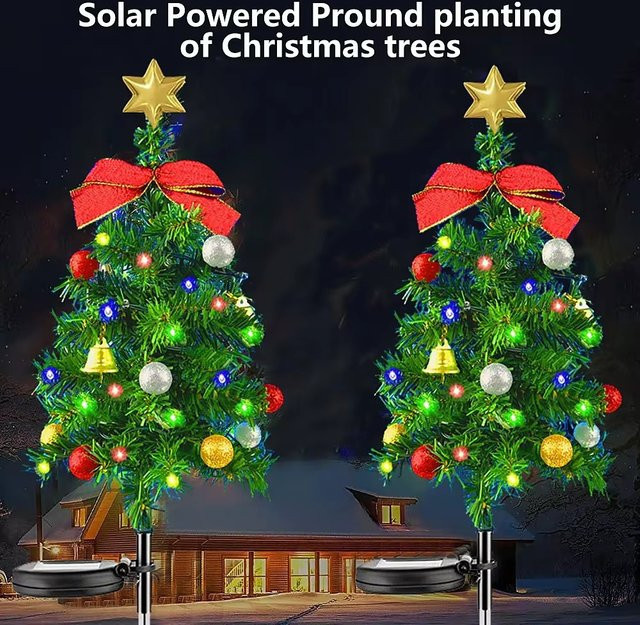 Wasserdichte LED Solarleuchten für den Außenbereich zur Weihnachtsdekoration für Garten, Weg und Rasen - Bild 1