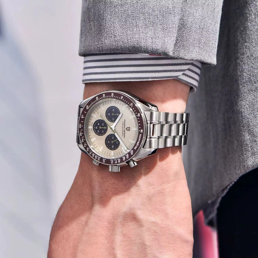 PAGANI DESIGN Chronograph, Edelstahl, Quarz, Saphirglas, Herren, Schwarz - Bild 2