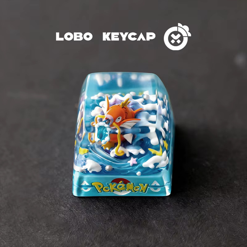 Lobo Ersatz-Tastenkappen aus Harz mit Pokemon Magikarp und Snorlax Motiven in Schwarz und Multicolour für mechanische Tastaturen - Bild 1
