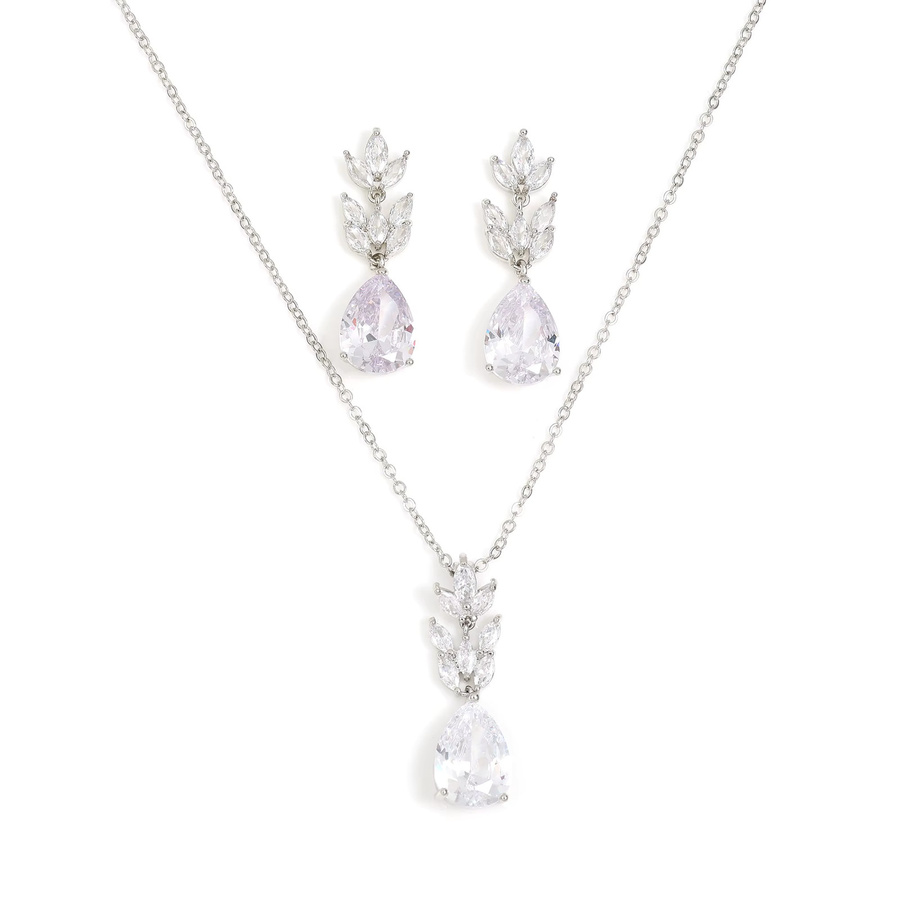 ZAKOL Schmuck-Set Halskette und Ohrringe, Silber, Zirkonia, Damen - Bild 3