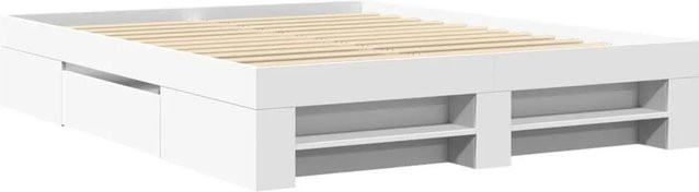 vidaXL Bettgestell mit Schubladen aus Holzwerkstoff in Weiß, B/T/H: 160 x 200 cm - Bild 1