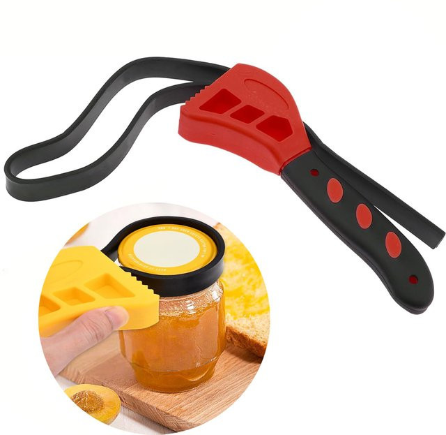Multifunktionales 6 Zoll Ölfilter-Werkzeug mit verstellbarem Gürtel in Rot - Bild 1