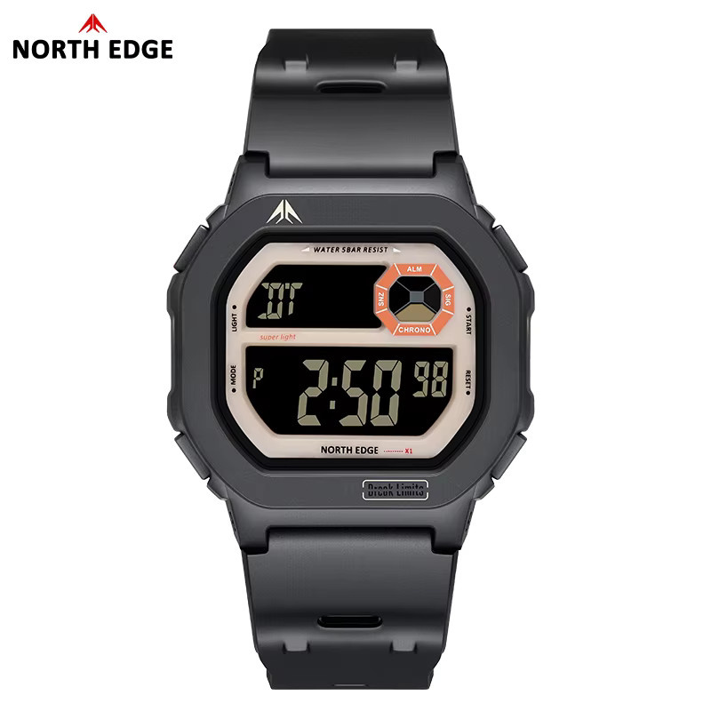 NORTH EDGE Digitaluhr, Schwarz, Kunststoff, Silikon, Unisex - Bild 3