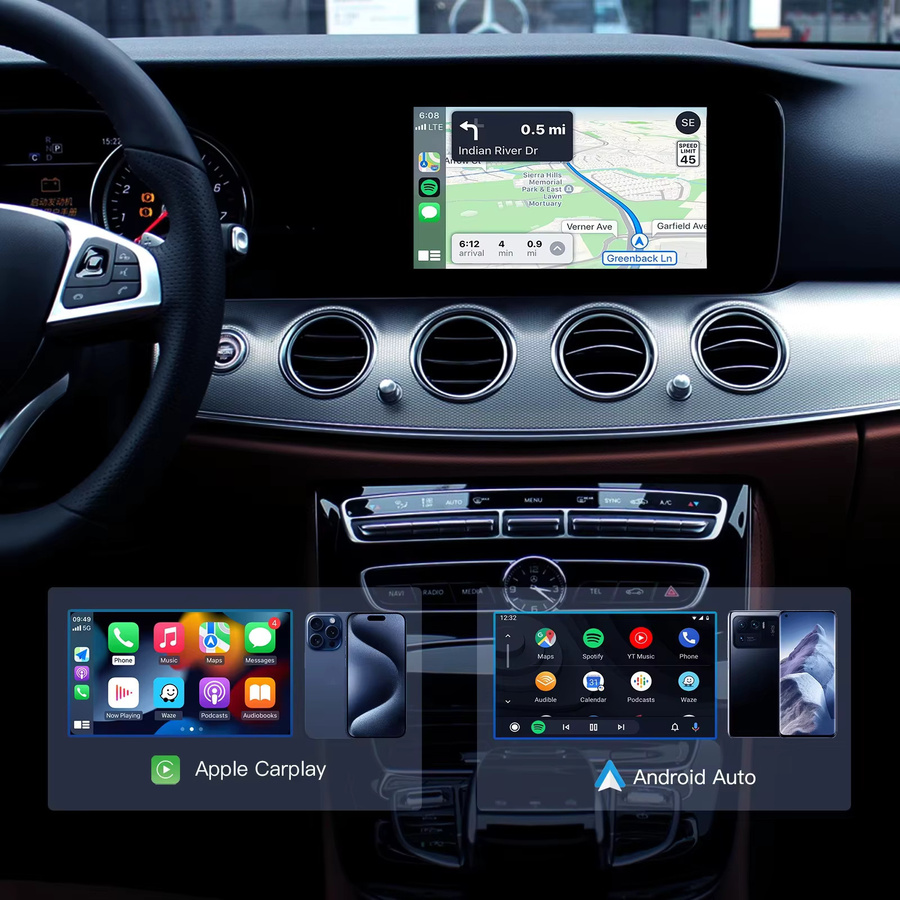 CARABC Wireless Android Auto und Wireless CarPlay Adapter für Mercedes Benz NTG4.5 und NTG5.0, Farbe: Schwarz - Bild 2