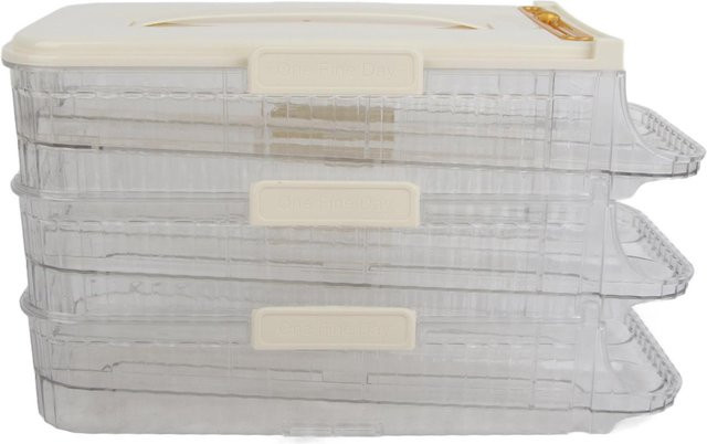 DIYelecs Eieraufbewahrungsbox mit automatischer Eierrollen-Funktion für den Kühlschrank, Weiß - Bild 1