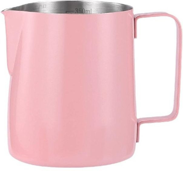 Milchkännchen von Jintangreen mit Skala für Latte Art aus Edelstahl, rosa, 350 ml - Bild 1