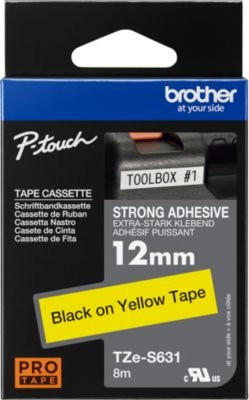 Brother Schriftbandkassette TZe-S631 Labeling Tape, Farbe: Gelb, Schriftfarbe: Schwarz, Breite: 12 mm, Länge: 8 m - Bild 3