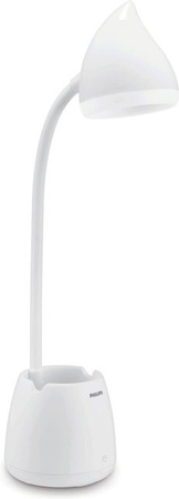 Philips LED Schreibtischleuchte mit Akkubetrieb und Touch-Bedienung in Weiß