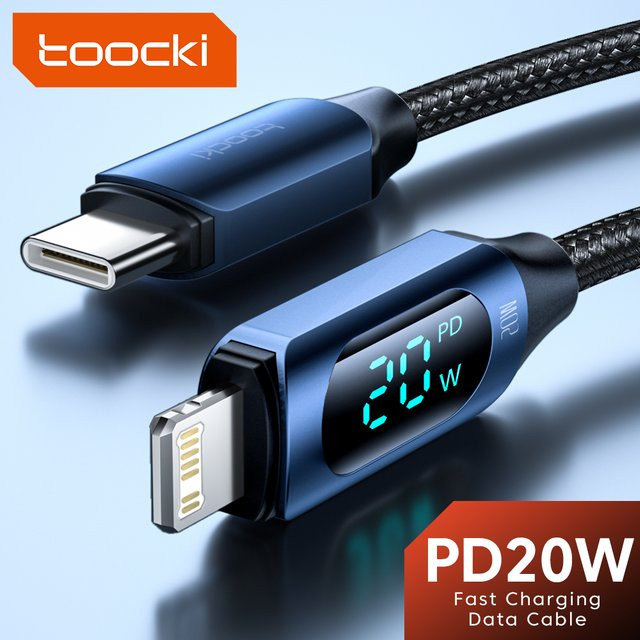 Toocki USB-C auf USB-C Schnellladekabel mit 20W PD für iPhone, iPad und MacBook, Schwarz - Bild 1