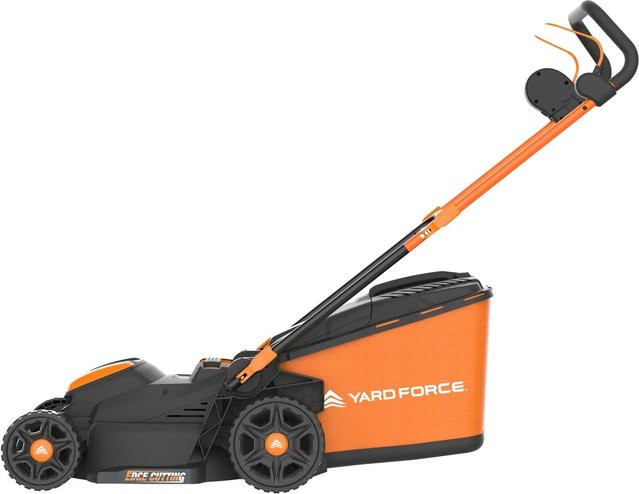 YARD FORCE Akku-Rasenmäher LM C40B-EU in Schwarz-Orange mit Siebenfacher Schnitthöhenverstellung und Fangkorb - Bild 1