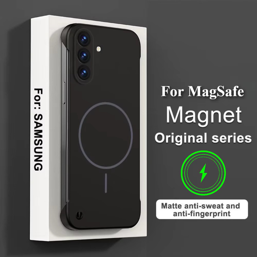 Magnetische und stoßfeste Rahmenlose PC-Handyhülle für Samsung Galaxy A-Serie in Grau - Bild 4