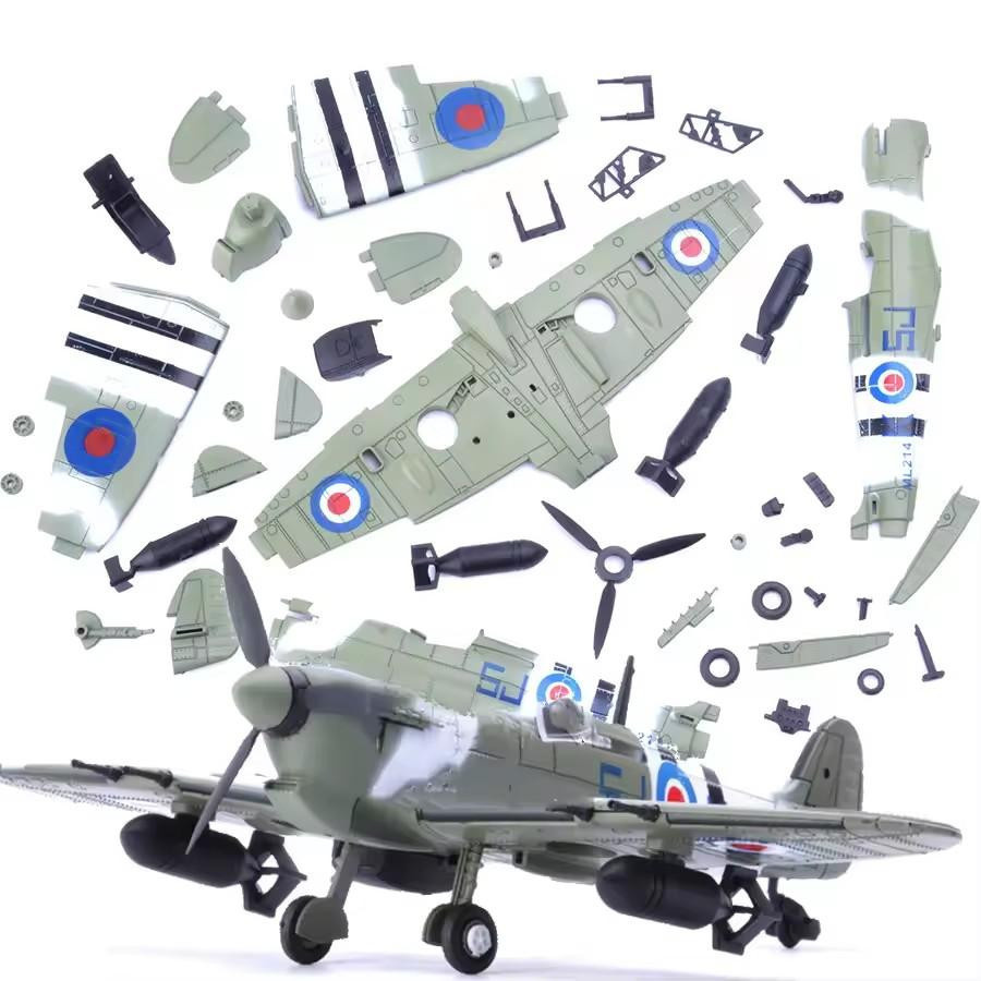 Fashnics 4D Modellflugzeug Militärmodell Jäger Zusammenbau Blöcke grün - Bild 2
