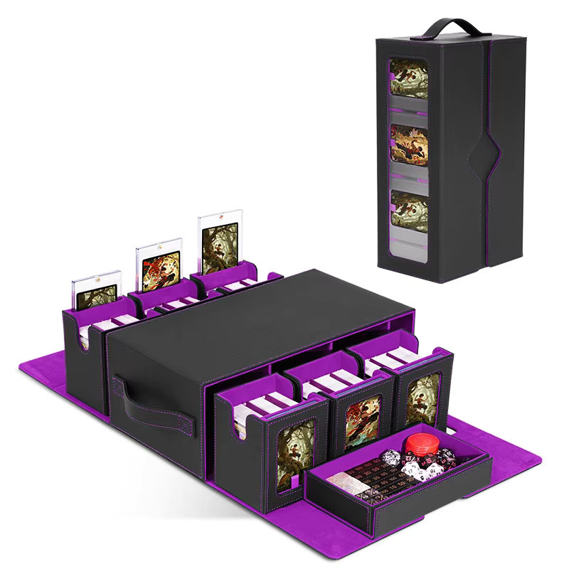 BANLOGA Sammelkarten-Aufbewahrungsbox, 6-Deck Modulare TCG-Deck-Box, Schwarz, ab 14 Jahre - Bild 1