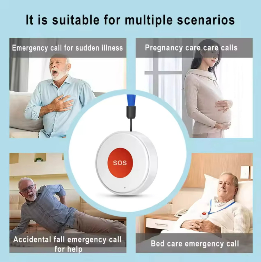 Tuya WiFi SOS-Knopf weiß – Kabelloser Notfallalarm für Smart Life zur Sicherheit von Senioren und Kindern - Bild 3