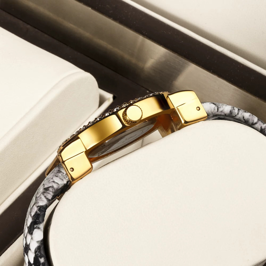 YaLaLuSi Armbanduhr, Quarz, Gold, Grün, Kristall, Damen - Bild 3
