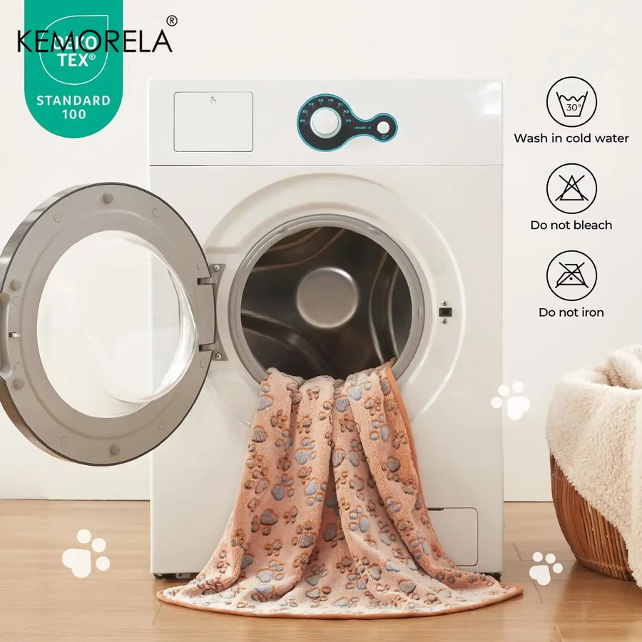 KEMORELA 3er-Set Haustierdecken aus superweichem Fleece für Hunde und Katzen, Braun, Rosa, Weiß - Bild 3