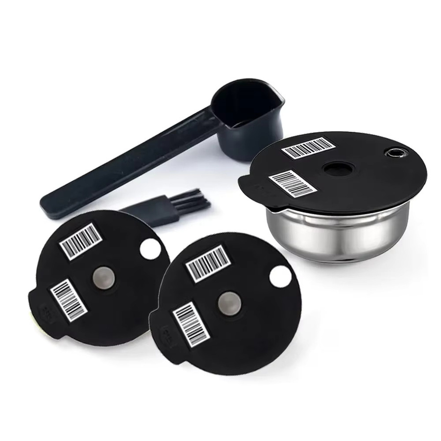 RECAFIMIL Wiederverwendbare Kaffeekapseln für Bosch Tassimo Happy Vivy, Edelstahl, Silber, Füllmengen: 60 ml, 180 ml, 200 ml, 220 ml - Bild 2