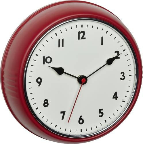 TFA Dostmann Funk Wanduhr analog in Rot, B/T/H: 24,0 x 24,0 x 6,8 cm - Bild 1