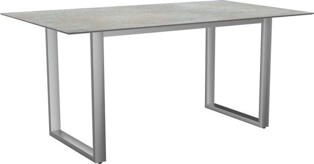 Stern Kufentisch Silverstar 2.0 Dekor Quartz in Grau mit Edelstahlgestell B: 160 cm, T: 90 cm - Bild 1