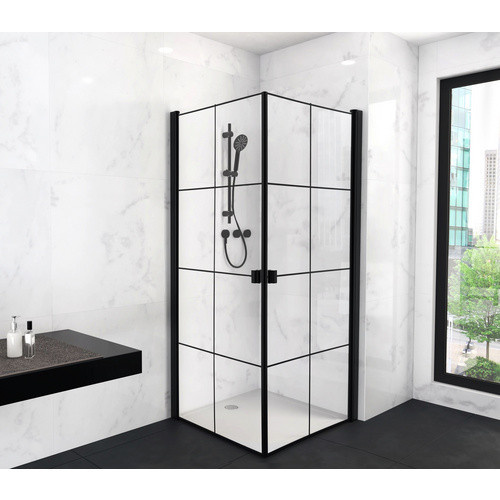 Aurlane Glasdusche Black Galaxy Eckdusche, Farbe: Schwarz, B/T/H: 90 x 90 x 200 cm - Bild 3