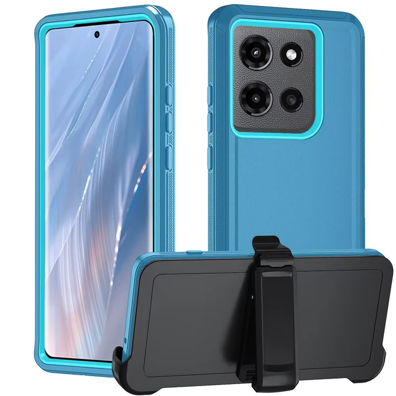 OTT-BOX Robuste Schutzhülle mit Gürtelclip für Android Smartphones, Stoßfeste Abdeckung in Blau - Bild 1