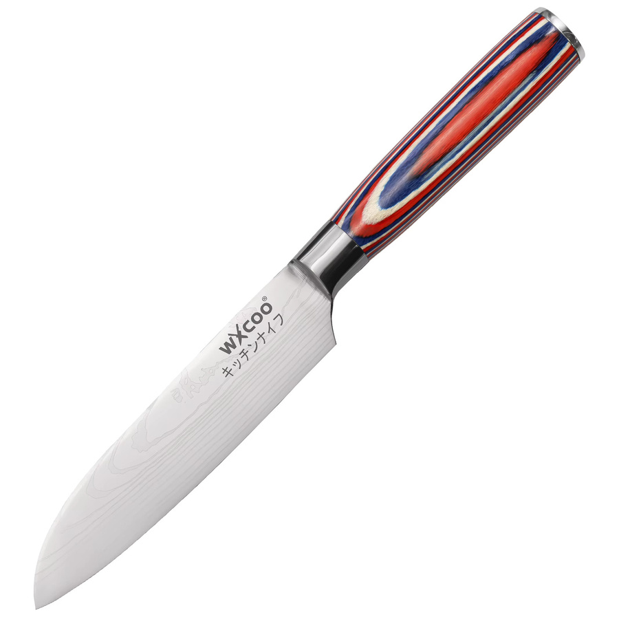 WXCOO Santoku Küchenmesser aus Edelstahl und Kohlenstoffstahl, Mehrfarbig, 12,7 cm - Bild 6